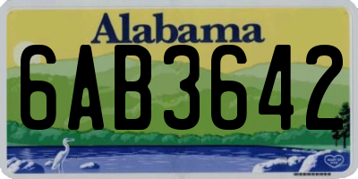 AL license plate 6AB3642