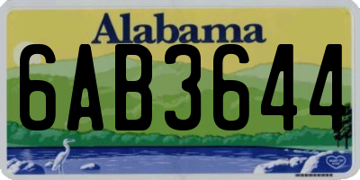AL license plate 6AB3644