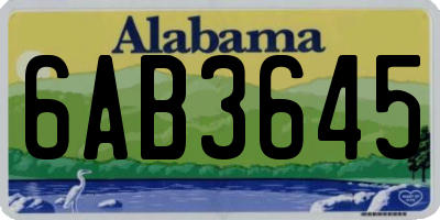 AL license plate 6AB3645
