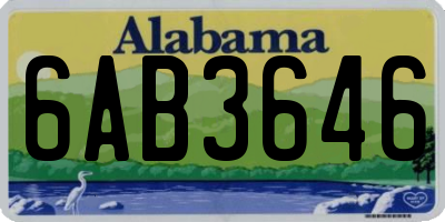 AL license plate 6AB3646