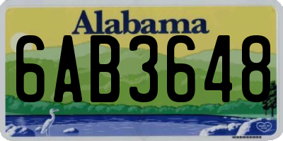 AL license plate 6AB3648