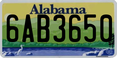 AL license plate 6AB3650