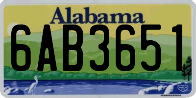 AL license plate 6AB3651