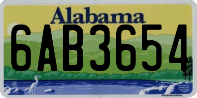 AL license plate 6AB3654