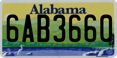 AL license plate 6AB3660
