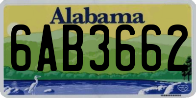 AL license plate 6AB3662