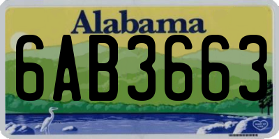 AL license plate 6AB3663