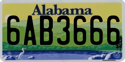 AL license plate 6AB3666