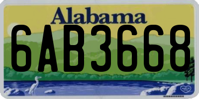 AL license plate 6AB3668