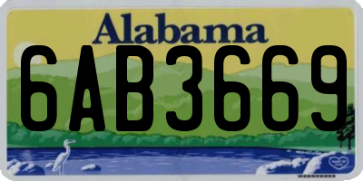 AL license plate 6AB3669