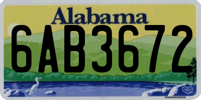 AL license plate 6AB3672