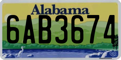 AL license plate 6AB3674