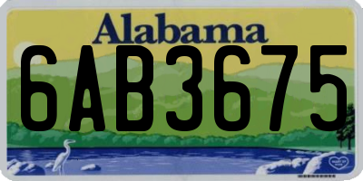 AL license plate 6AB3675