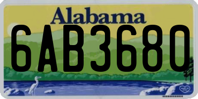 AL license plate 6AB3680