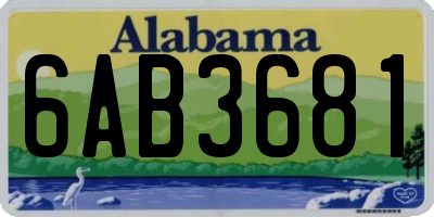 AL license plate 6AB3681