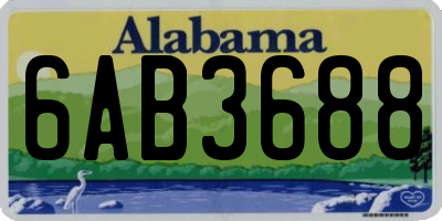 AL license plate 6AB3688