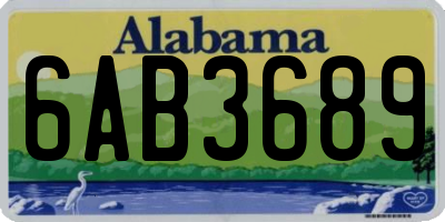 AL license plate 6AB3689