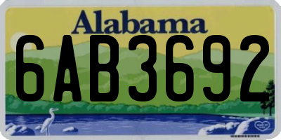 AL license plate 6AB3692