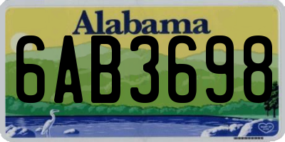 AL license plate 6AB3698