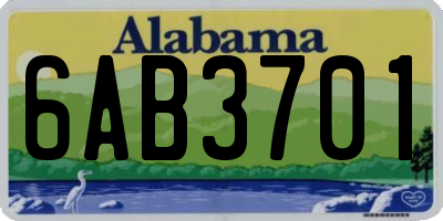 AL license plate 6AB3701
