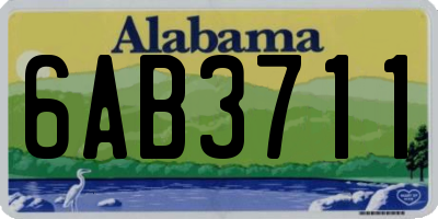 AL license plate 6AB3711