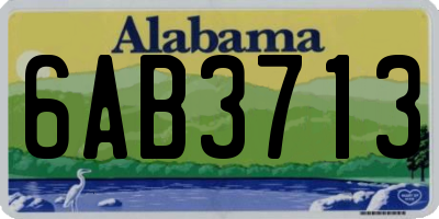 AL license plate 6AB3713