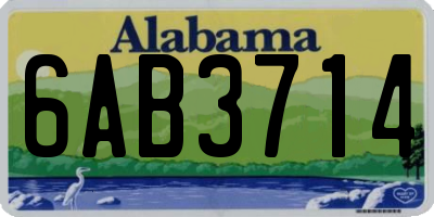 AL license plate 6AB3714