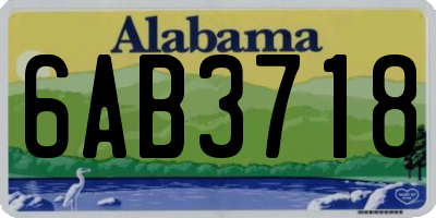 AL license plate 6AB3718