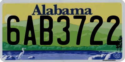AL license plate 6AB3722