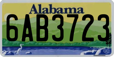 AL license plate 6AB3723