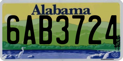 AL license plate 6AB3724