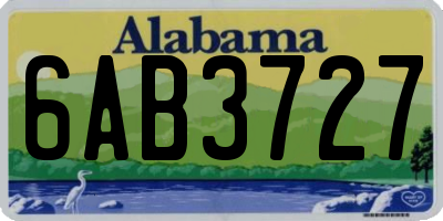 AL license plate 6AB3727