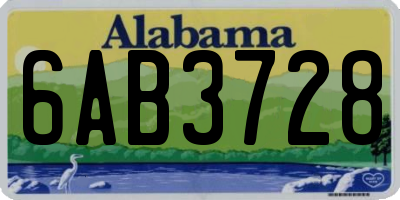 AL license plate 6AB3728