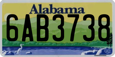 AL license plate 6AB3738