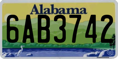 AL license plate 6AB3742