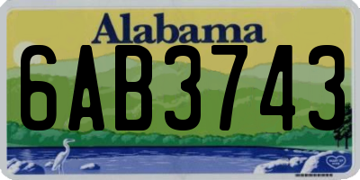 AL license plate 6AB3743