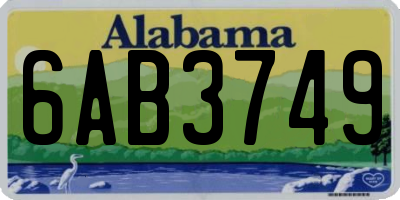 AL license plate 6AB3749
