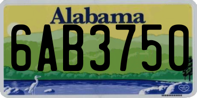 AL license plate 6AB3750