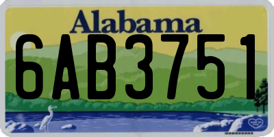 AL license plate 6AB3751