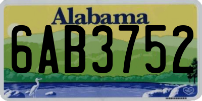 AL license plate 6AB3752