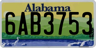 AL license plate 6AB3753