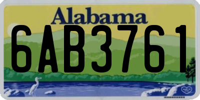 AL license plate 6AB3761