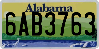 AL license plate 6AB3763