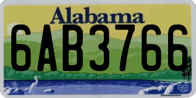 AL license plate 6AB3766