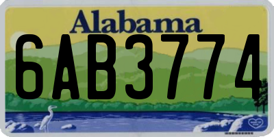 AL license plate 6AB3774