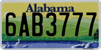 AL license plate 6AB3777