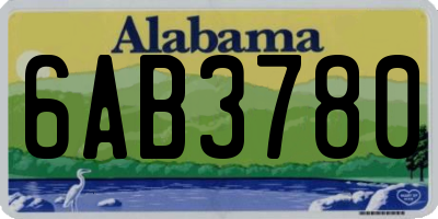 AL license plate 6AB3780