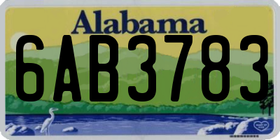 AL license plate 6AB3783