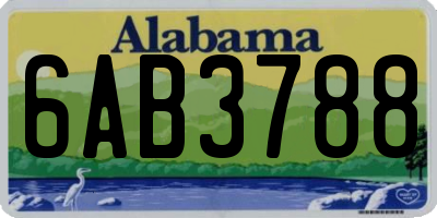 AL license plate 6AB3788