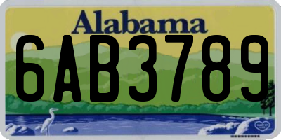 AL license plate 6AB3789